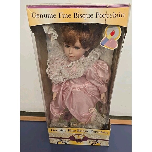 Jenny Faith Collection Genuine Fine Bisque Porcelain Doll Blue Eyes Red Hair - Picture 1 of 5